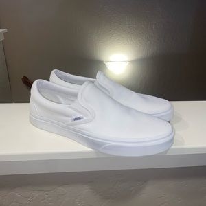 White slip on vans size 9